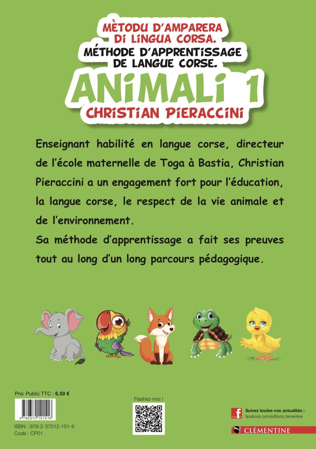 Méthode D’apprentissage De Langue Corse – Animali 1 – Editions Clementine